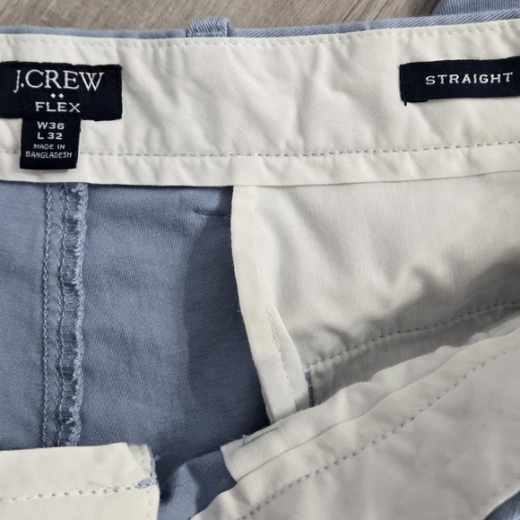 J.CREW Flex Straight Cotton Twill Light Blue Men's Casual Pants 36x32 - Picture 3 of 6